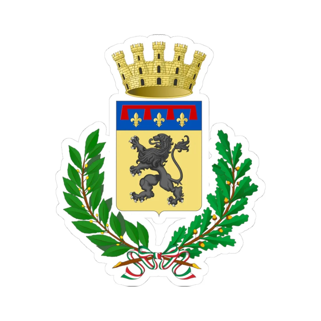 Acquapendente-Stemma (Italy) (Coat of Arms) STICKER Vinyl Kiss-Cut Decal 3 Inch White - The Sticker Space