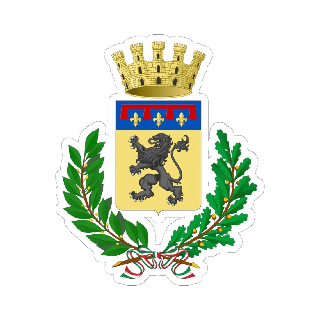 Acquapendente-Stemma (Italy) (Coat of Arms) STICKER Vinyl Kiss-Cut Decal 6 Inch White - The Sticker Space