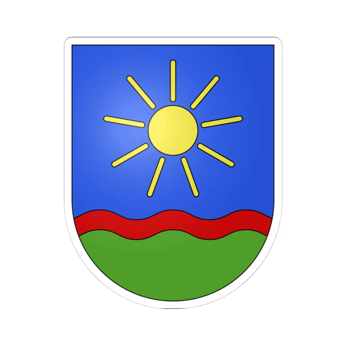 Acquarossa-coat of arms (Switzerland) (Coat of Arms) STICKER Vinyl Kiss-Cut Decal 4 Inch White - The Sticker Space