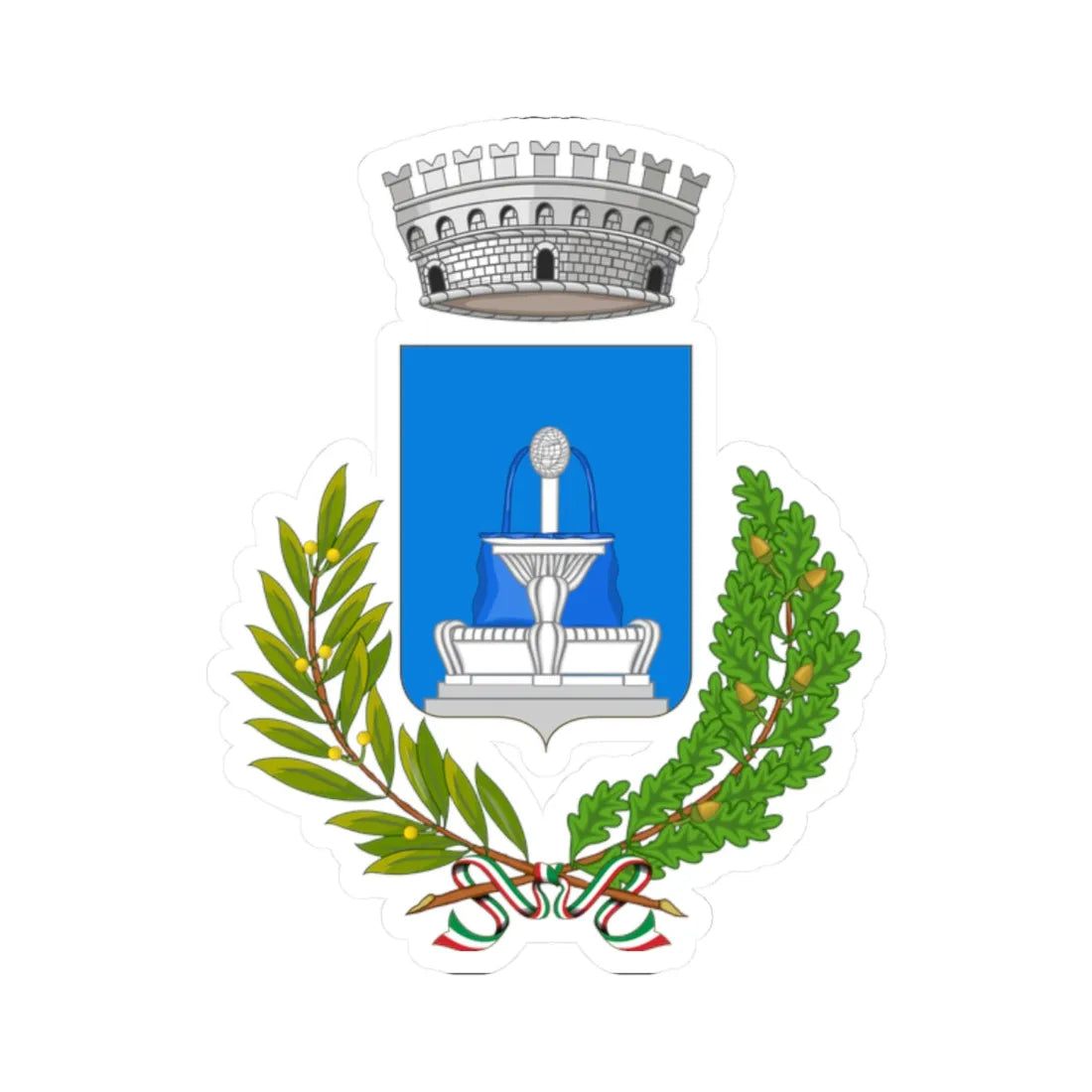 Acquaviva delle Fonti-Stemma (Italy) (Coat of Arms) STICKER Vinyl Kiss-Cut Decal 2 Inch White - The Sticker Space