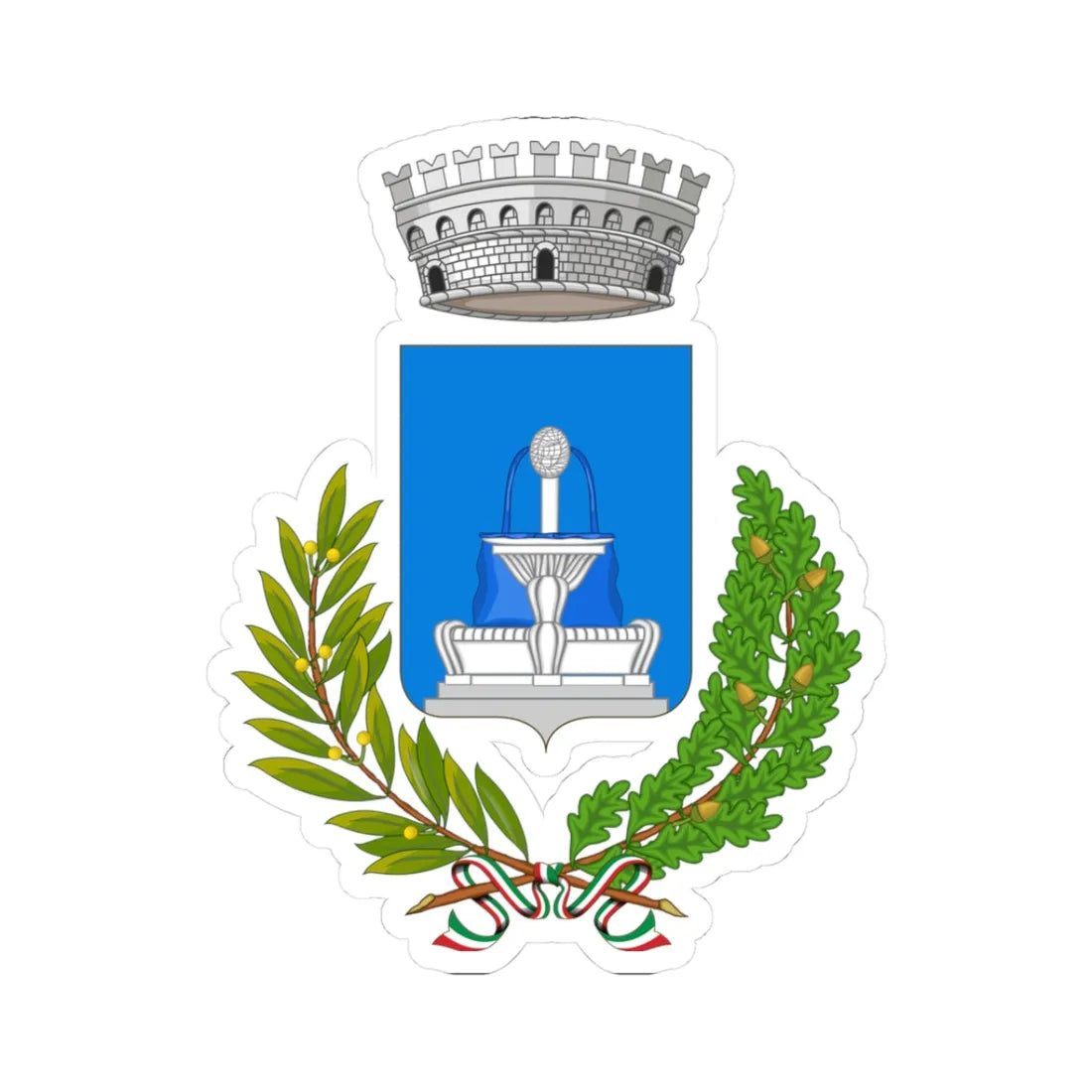Acquaviva delle Fonti-Stemma (Italy) (Coat of Arms) STICKER Vinyl Kiss-Cut Decal 3 Inch White - The Sticker Space