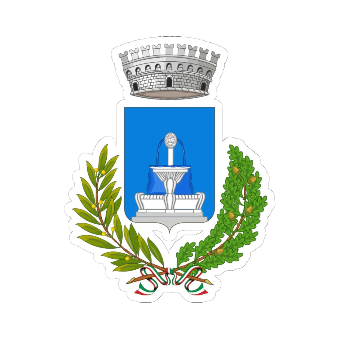 Acquaviva delle Fonti-Stemma (Italy) (Coat of Arms) STICKER Vinyl Kiss-Cut Decal 4 Inch White - The Sticker Space