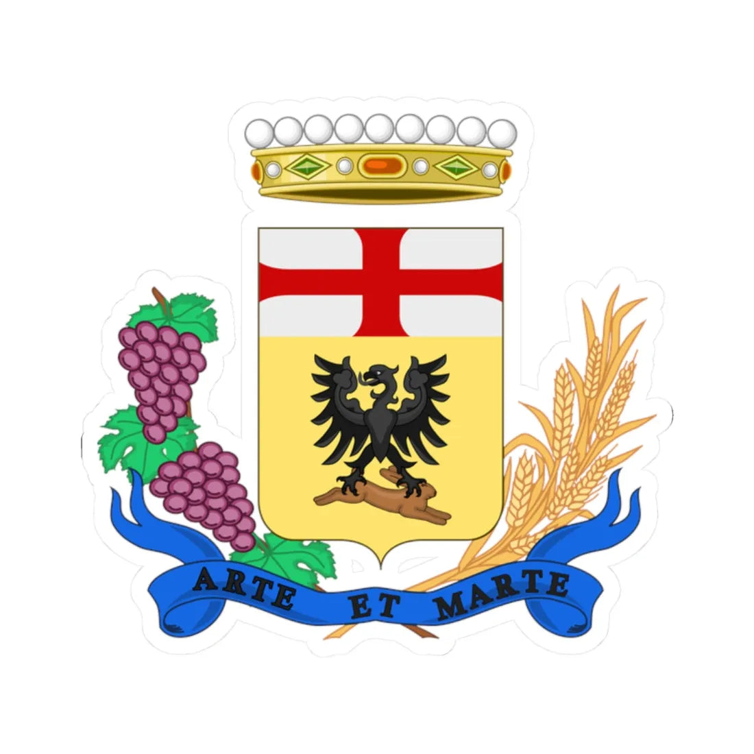 Acqui Terme-Stemma (Italy) (Coat of Arms) STICKER Vinyl Kiss-Cut Decal 2 Inch White - The Sticker Space