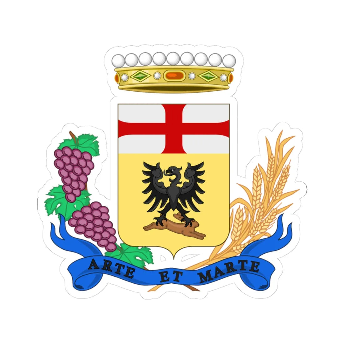 Acqui Terme-Stemma (Italy) (Coat of Arms) STICKER Vinyl Kiss-Cut Decal 3 Inch White - The Sticker Space