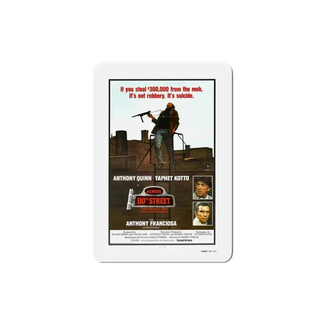 Across 110th Street 1972 Movie Poster Refrigerator Magnet - The Sticker Space