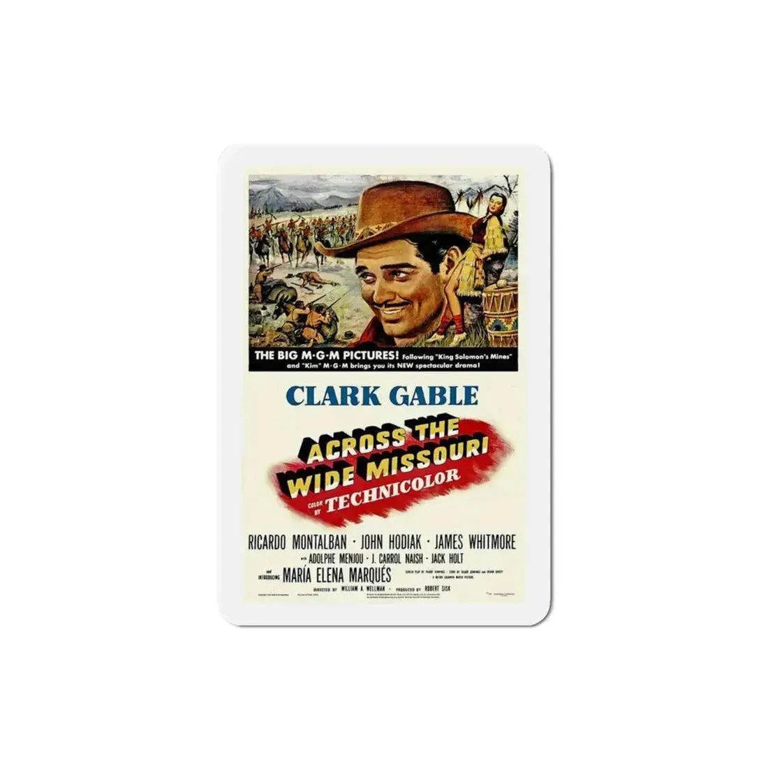 Across the Wide Missouri 1951 Movie Poster Refrigerator Magnet 3 Inch - The Sticker Space