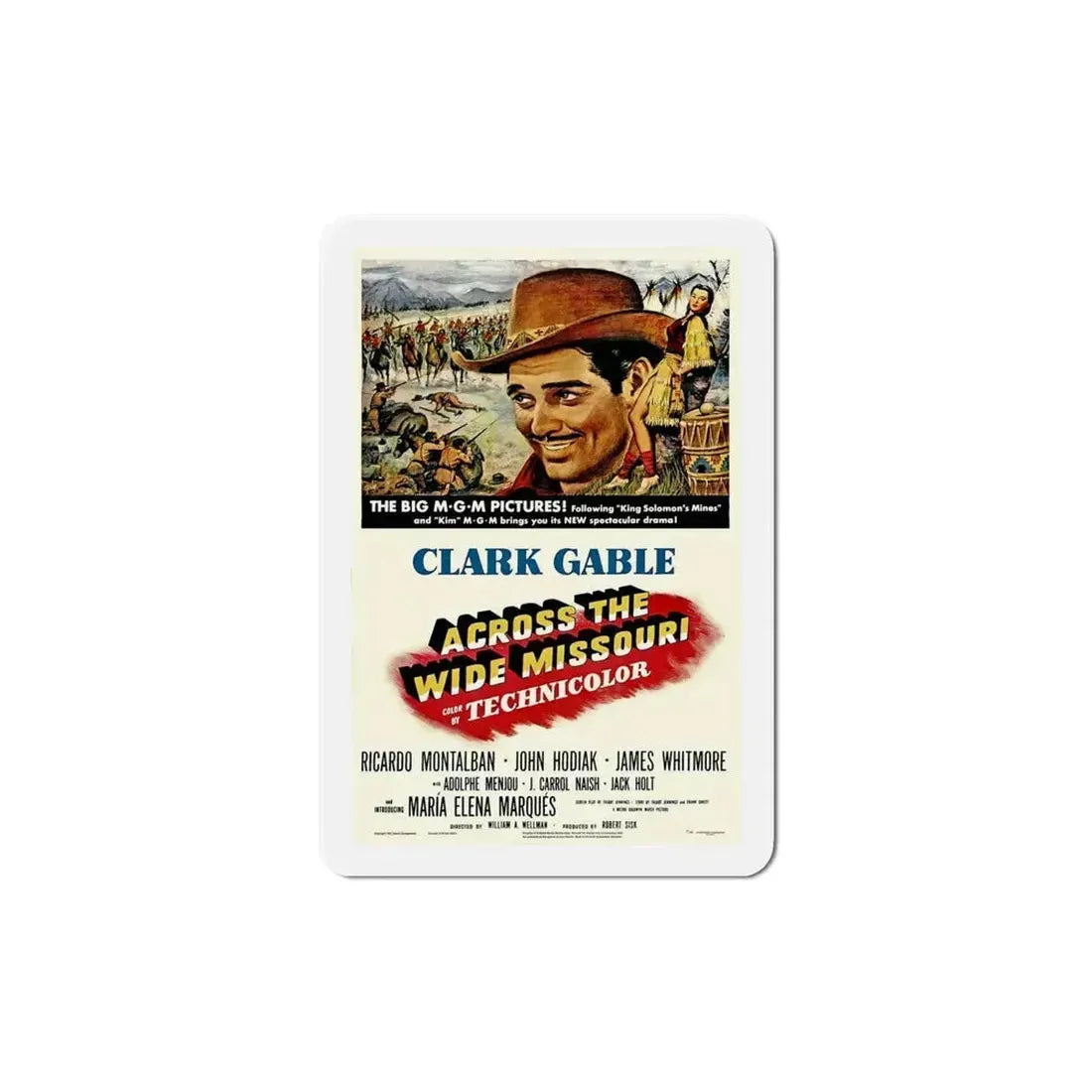 Across the Wide Missouri 1951 Movie Poster Refrigerator Magnet 5 Inch - The Sticker Space