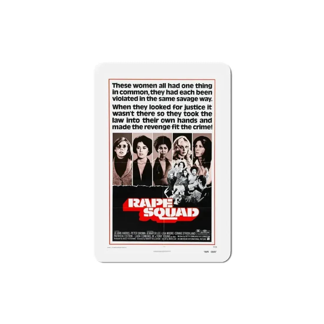 Act of Vengeance Rape Squad 1974 Movie Poster Refrigerator Magnet - The Sticker Space