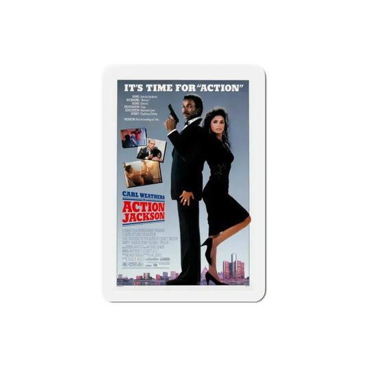 Action Jackson 1988 Movie Poster Refrigerator Magnet 2 Inch - The Sticker Space