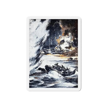 Action off Salerno (1), Blue Book Magazine, April 1948 (Magazine Illustration) Refrigerator Magnet - The Sticker Space