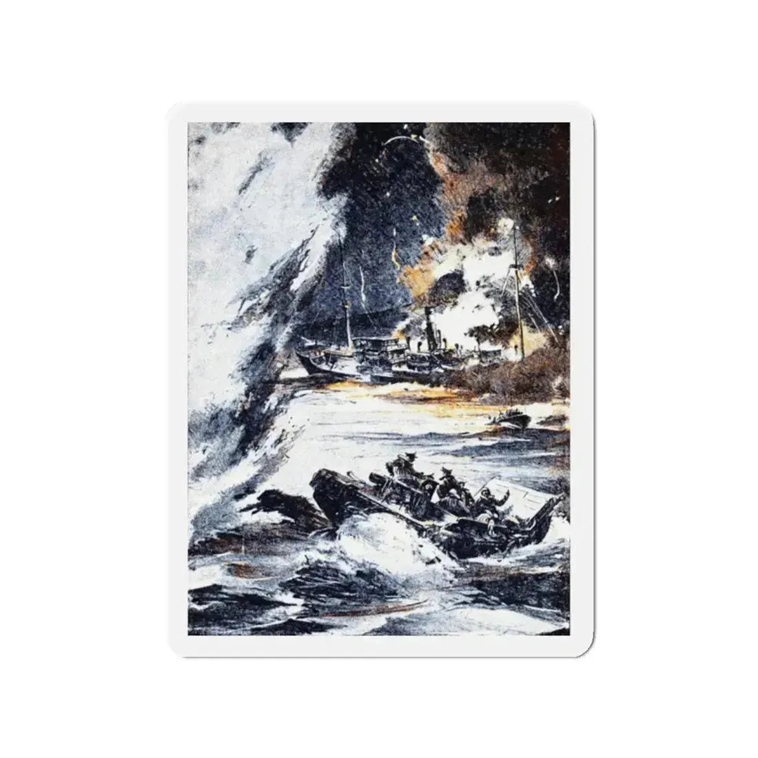 Action off Salerno (1), Blue Book Magazine, April 1948 (Magazine Illustration) Refrigerator Magnet - The Sticker Space