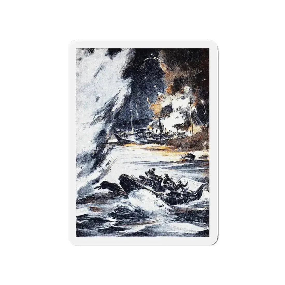 Action off Salerno (1), Blue Book Magazine, April 1948 (Magazine Illustration) Refrigerator Magnet - The Sticker Space