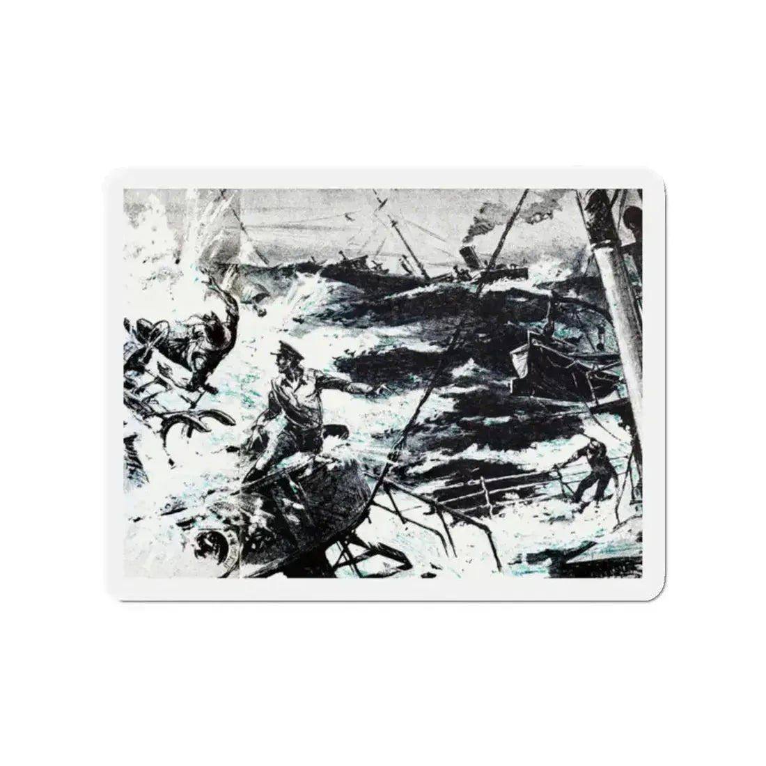 Action off Salerno (2), Blue Book Magazine, April 1948 (Magazine Illustration) Refrigerator Magnet - The Sticker Space