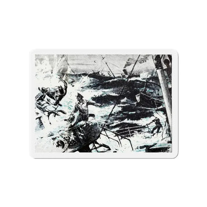 Action off Salerno (2), Blue Book Magazine, April 1948 (Magazine Illustration) Refrigerator Magnet - The Sticker Space