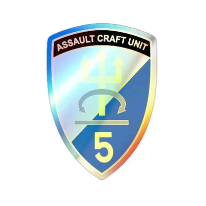 ACU 5 Assault Craft Unit Five (U.S. Navy) Holographic STICKER Die-Cut Vinyl Decal 2 Inch Holographic - The Sticker Space