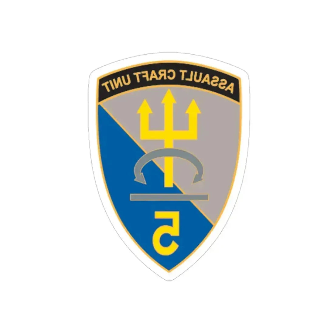 ACU 5 Assault Craft Unit Five (U.S. Navy) REVERSE PRINT Transparent Die-Cut STICKER 3 Inch Die-Cut Transparent - The Sticker Space