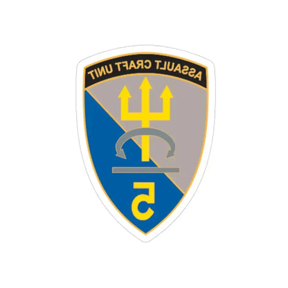 ACU 5 Assault Craft Unit Five (U.S. Navy) REVERSE PRINT Transparent Die-Cut STICKER - The Sticker Space