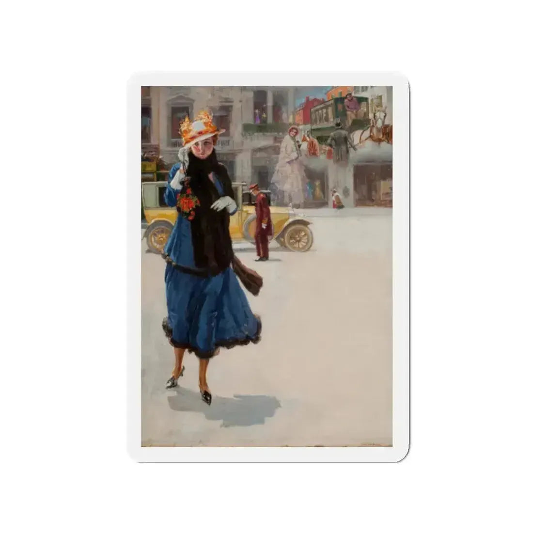 Ad illustration (Magazine Illustration) Refrigerator Magnet 2 Inch Die-Cut - The Sticker Space