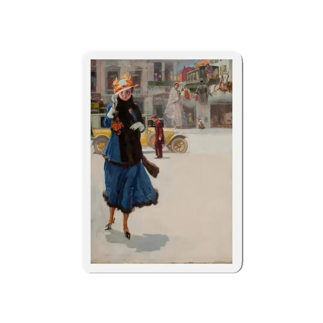 Ad illustration (Magazine Illustration) Refrigerator Magnet 4 Inch Die-Cut - The Sticker Space