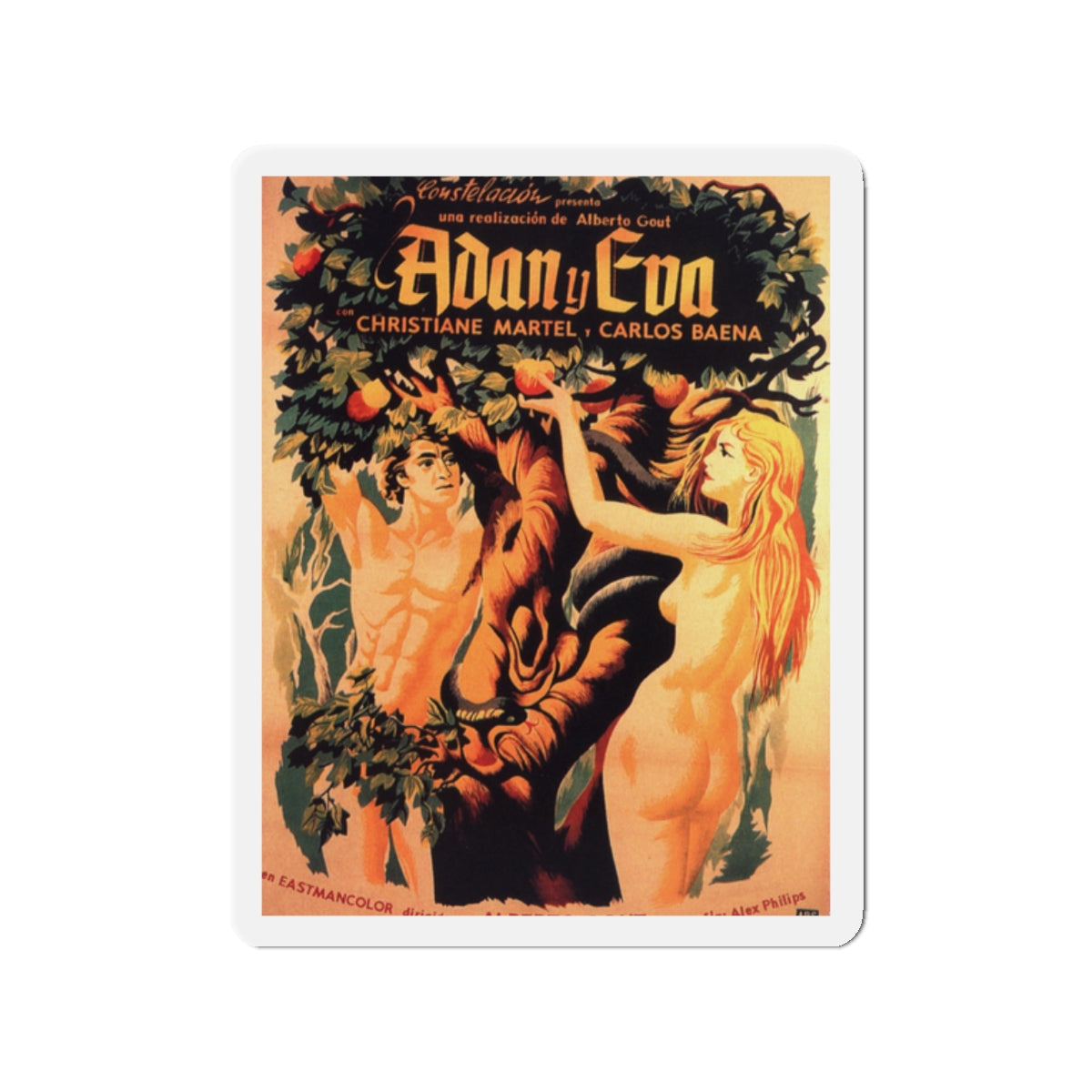 ADAM & EVE 1956 Movie Poster - Die-Cut Magnet-2" x 2"-The Sticker Space