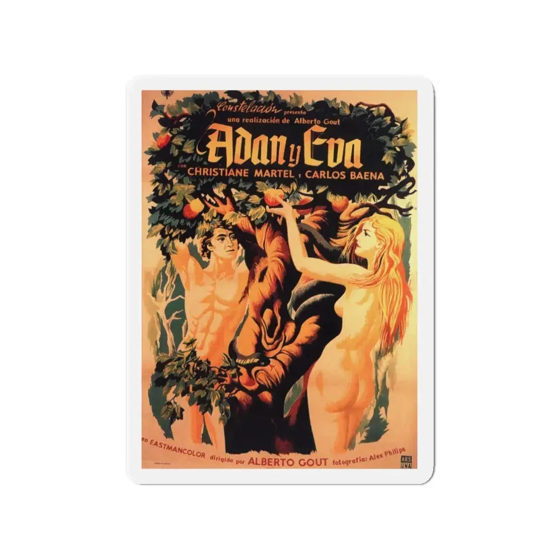 ADAM & EVE 1956 Movie Poster - Refrigerator Magnet 3 Inch - The Sticker Space