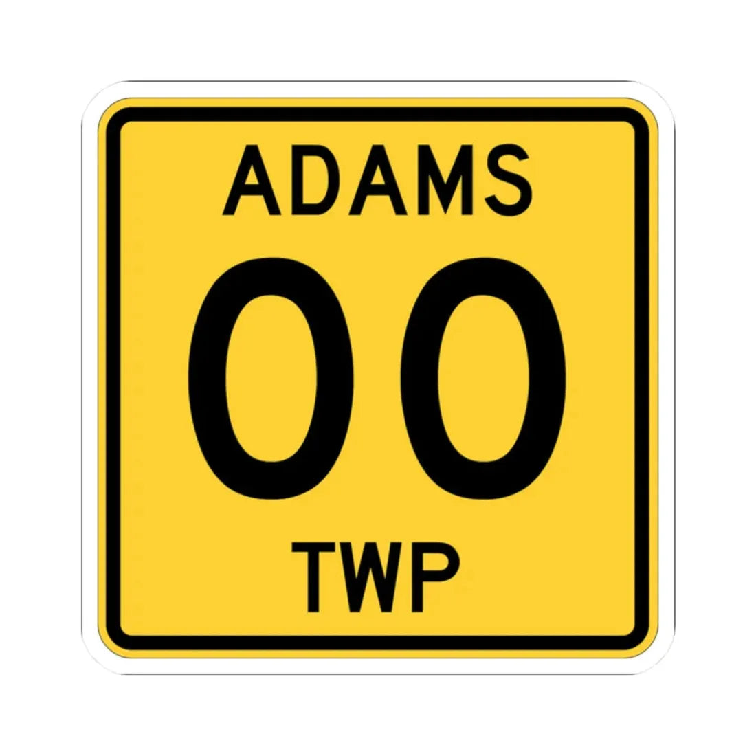 Adams Township Coshocton County Ohio route shield template (Ohio) (Road Sign) STICKER Vinyl Kiss-Cut Decal 2 Inch White - The Sticker Space