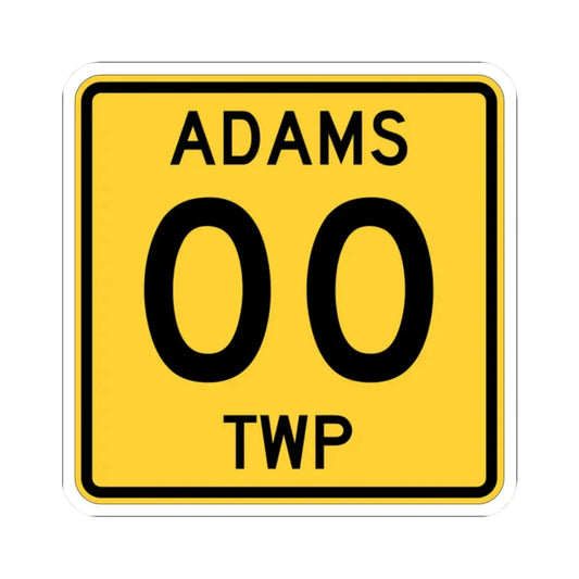 Adams Township Coshocton County Ohio route shield template (Ohio) (Road Sign) STICKER Vinyl Kiss-Cut Decal 2 Inch White - The Sticker Space