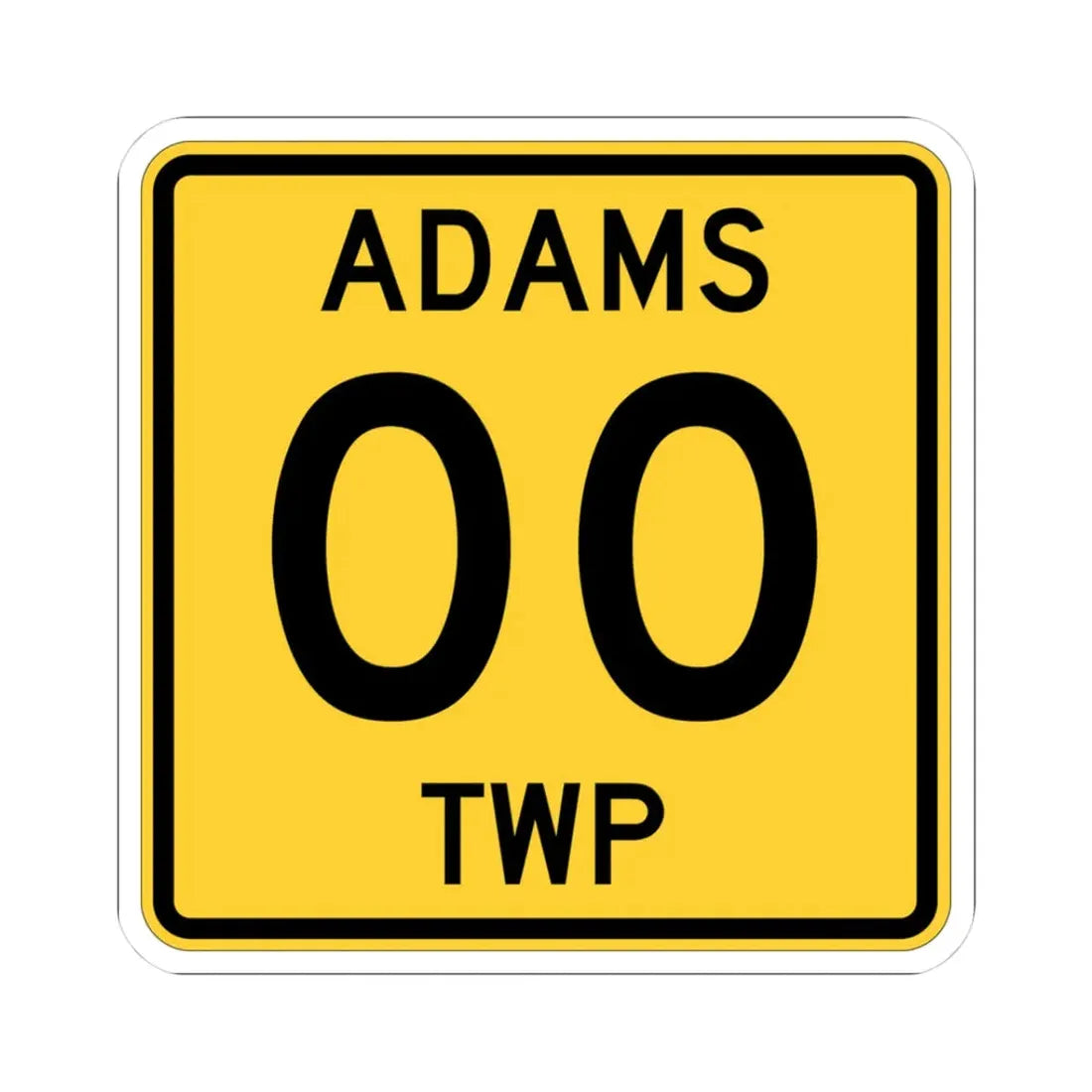 Adams Township Coshocton County Ohio route shield template (Ohio) (Road Sign) STICKER Vinyl Kiss-Cut Decal 3 Inch White - The Sticker Space