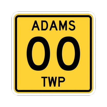 Adams Township Coshocton County Ohio route shield template (Ohio) (Road Sign) STICKER Vinyl Kiss-Cut Decal 3 Inch White - The Sticker Space