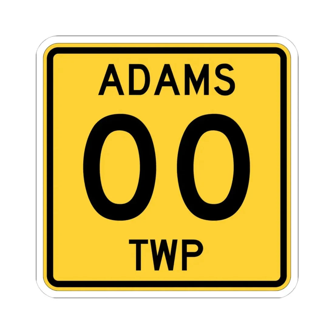 Adams Township Coshocton County Ohio route shield template (Ohio) (Road Sign) STICKER Vinyl Kiss-Cut Decal 4 Inch White - The Sticker Space