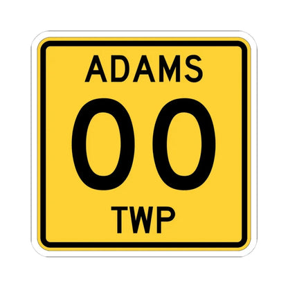 Adams Township Coshocton County Ohio route shield template (Ohio) (Road Sign) STICKER Vinyl Kiss-Cut Decal 4 Inch White - The Sticker Space