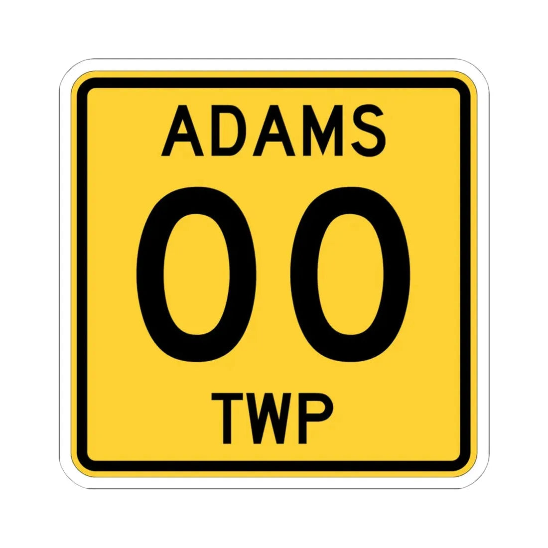 Adams Township Coshocton County Ohio route shield template (Ohio) (Road Sign) STICKER Vinyl Kiss-Cut Decal 6 Inch White - The Sticker Space