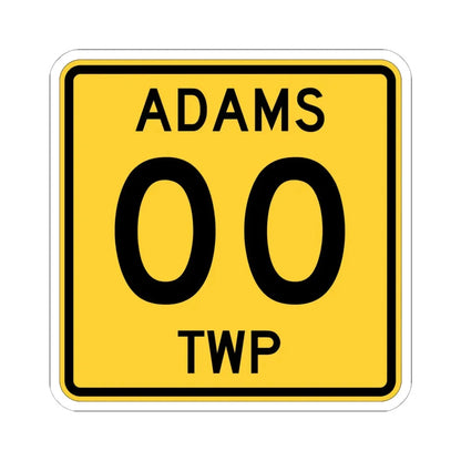 Adams Township Coshocton County Ohio route shield template (Ohio) (Road Sign) STICKER Vinyl Kiss-Cut Decal 6 Inch White - The Sticker Space