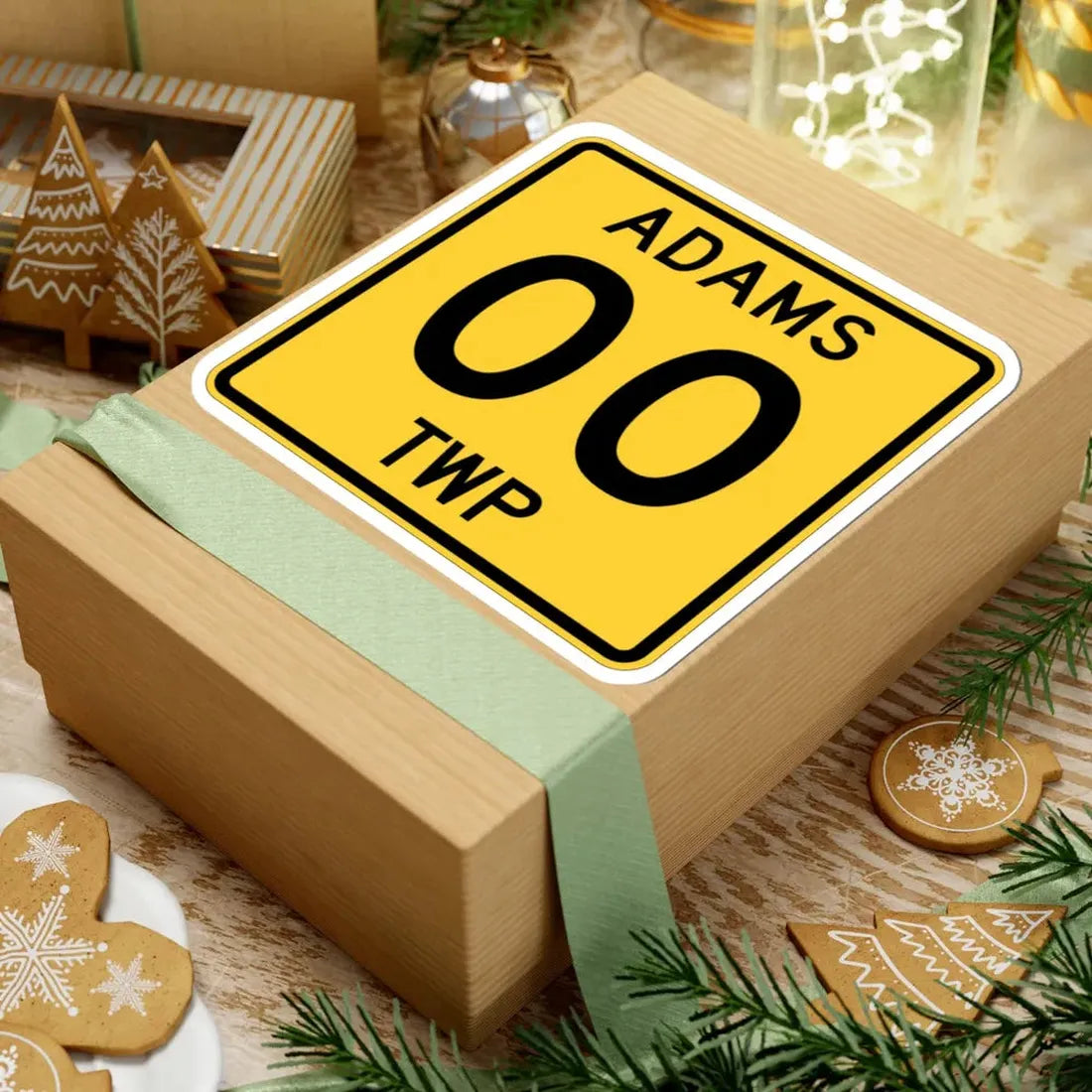 Adams Township Coshocton County Ohio route shield template (Ohio) (Road Sign) STICKER Vinyl Kiss-Cut Decal - The Sticker Space