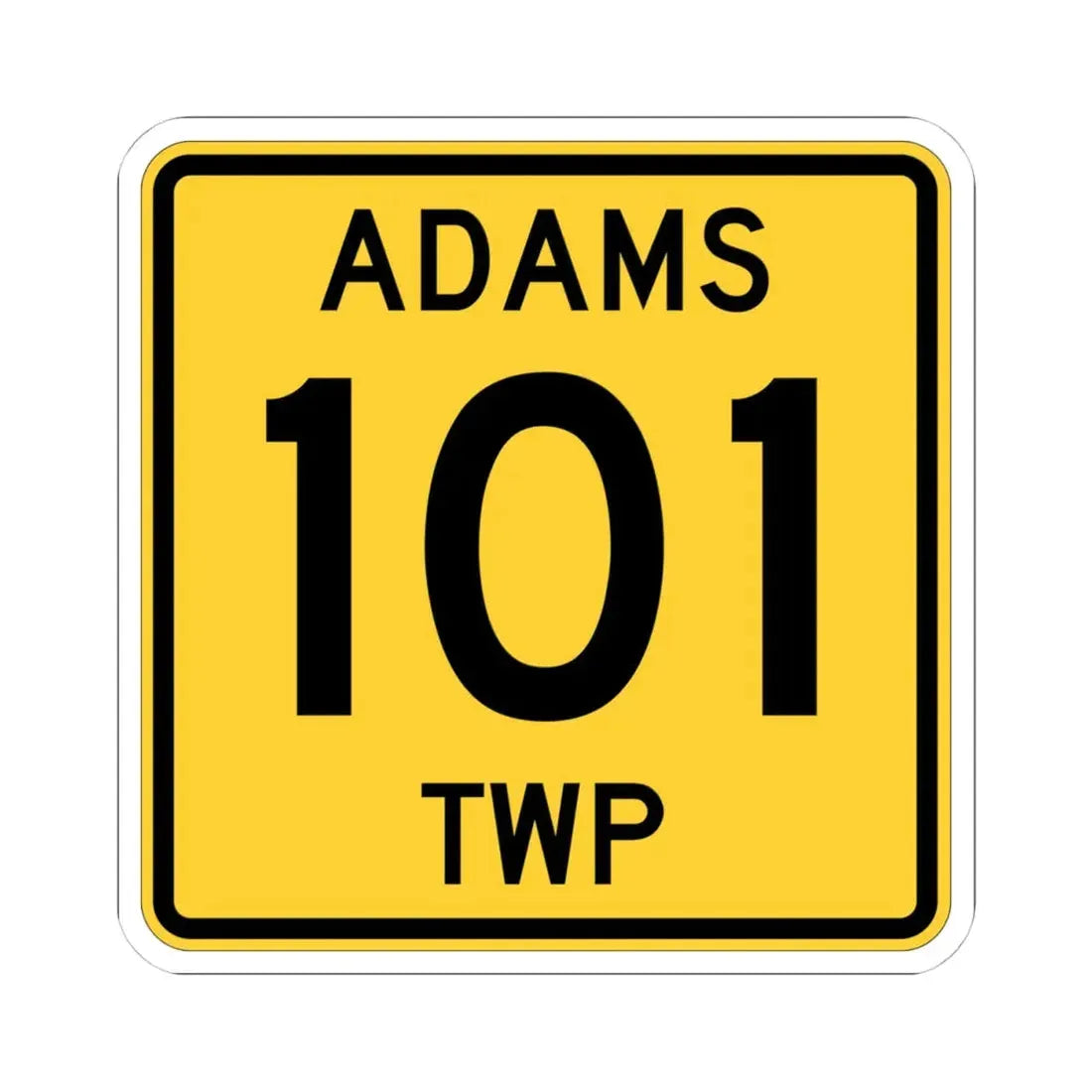 Adams Township Route 101 Coshocton County Ohio (Ohio) (Road Sign) STICKER Vinyl Kiss-Cut Decal 4 Inch White - The Sticker Space