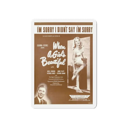 Adele Jergens #21 - B&W Tinted Movie Add (Vintage Female Icon) Refrigerator Magnet 5 Inch Die-Cut - The Sticker Space