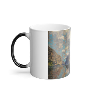 Adelsteen Normann (1848-1918) Sommer im Fjord - oil on canvas 1918 - Color Changing Mug 11oz-11oz-The Sticker Space