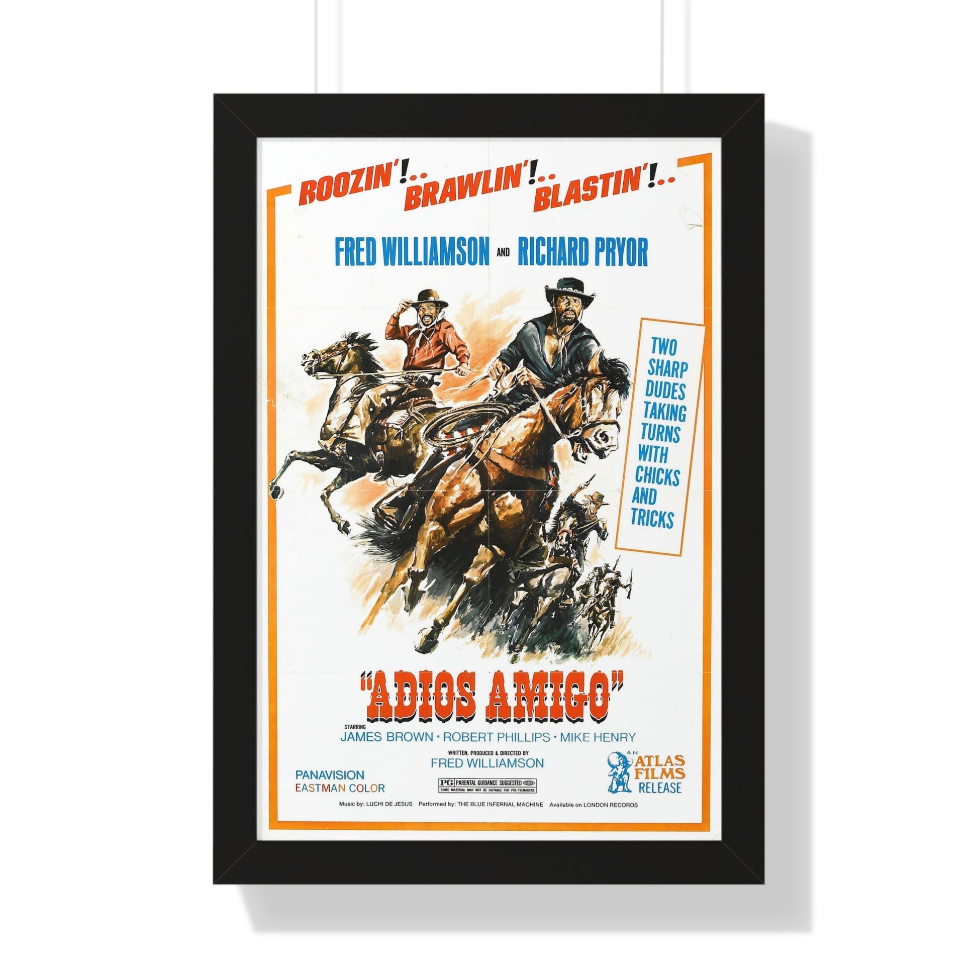 ADIOS AMIGO 1976 - Framed Movie Poster-16″ x 24″-The Sticker Space