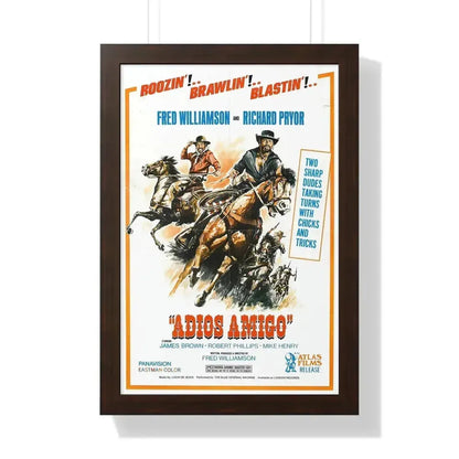 ADIOS AMIGO 1976 - Framed Movie Poster 16″ x 24″ Walnut - The Sticker Space