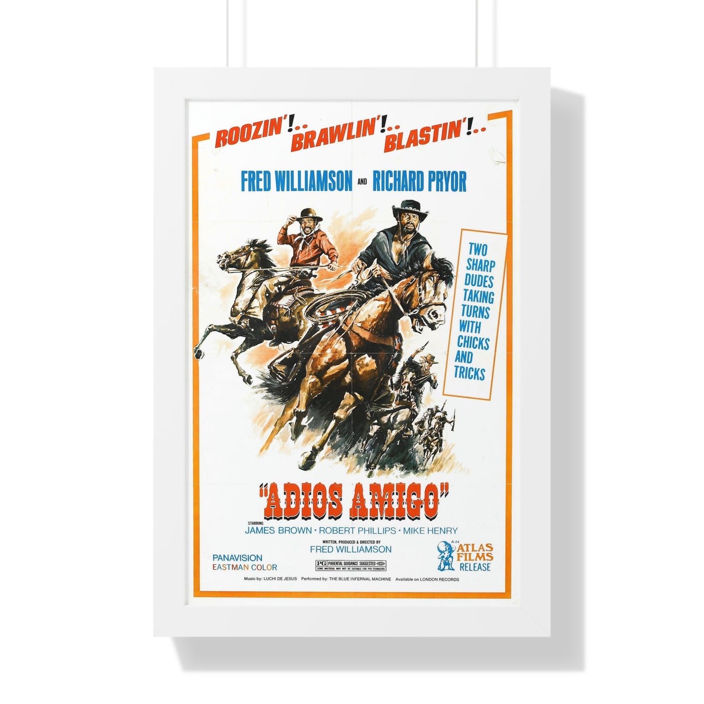 ADIOS AMIGO 1976 - Framed Movie Poster-16″ x 24″-The Sticker Space