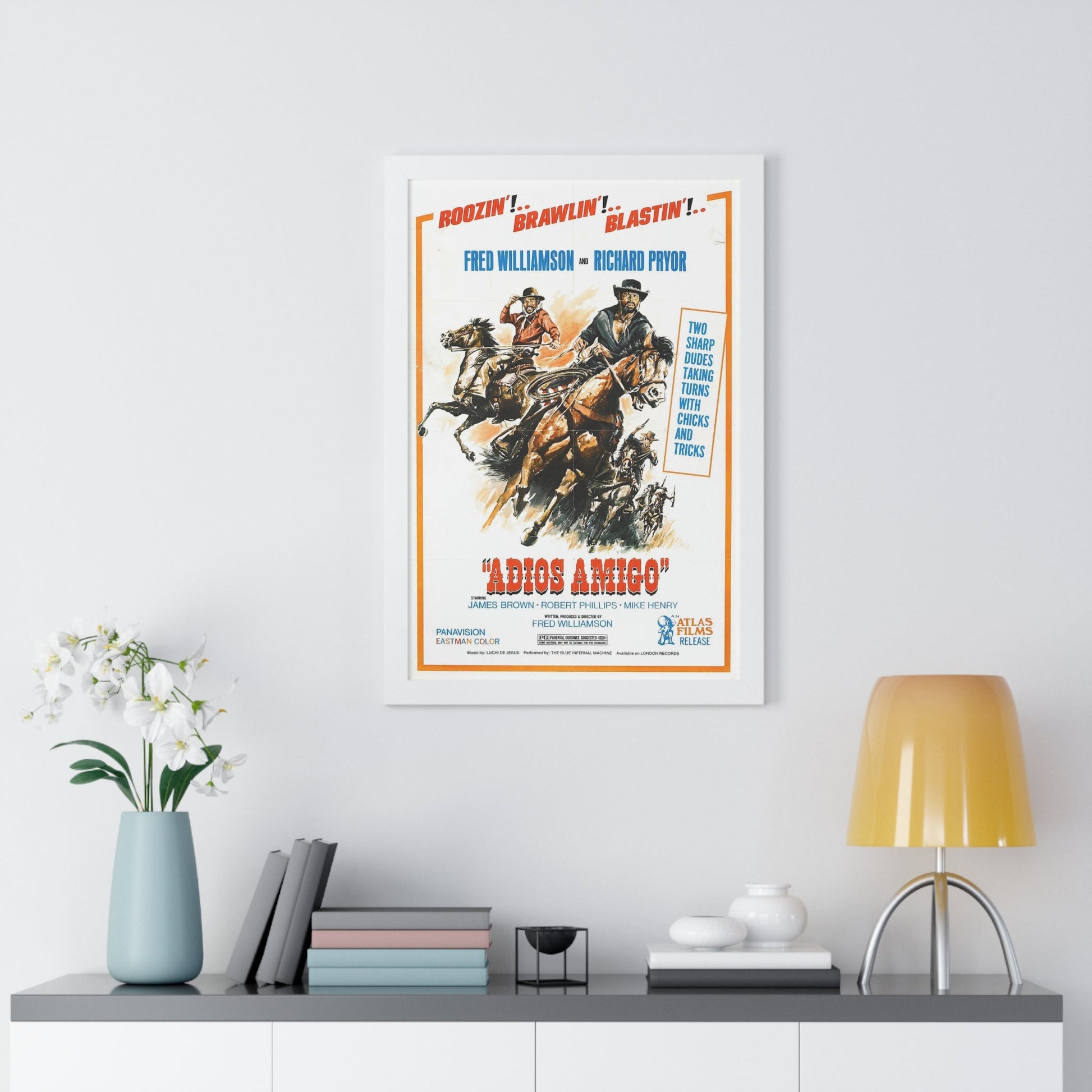 ADIOS AMIGO 1976 - Framed Movie Poster-The Sticker Space