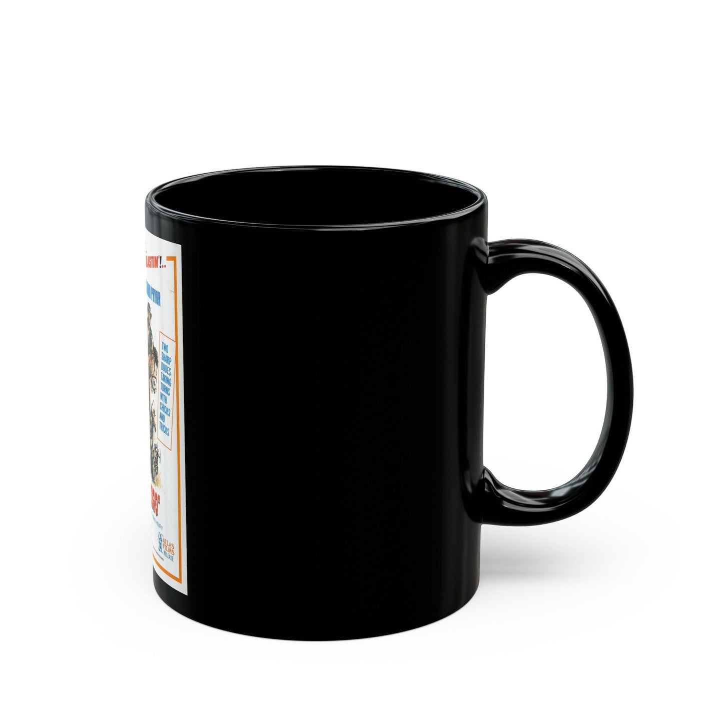 ADIOS AMIGO 1976 Movie Poster - Black Coffee Mug-The Sticker Space