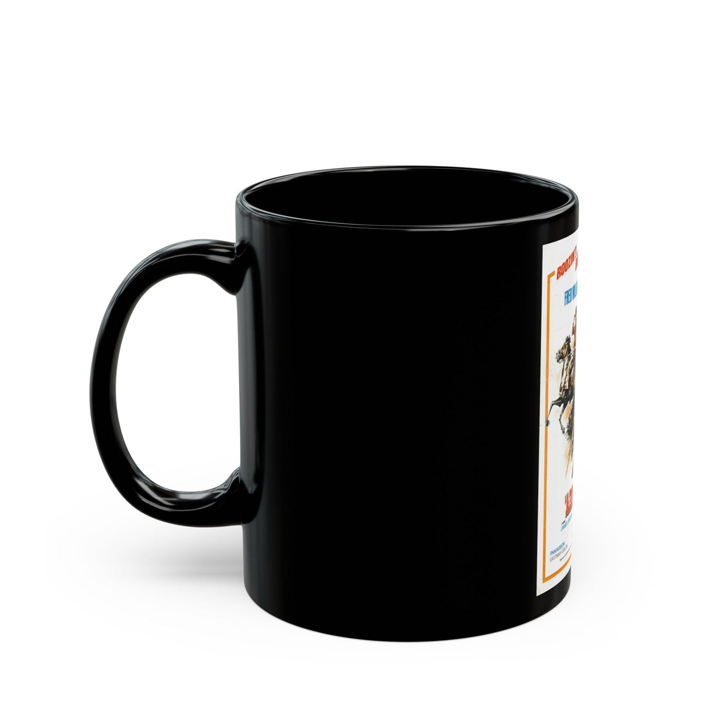 ADIOS AMIGO 1976 Movie Poster - Black Coffee Mug-The Sticker Space