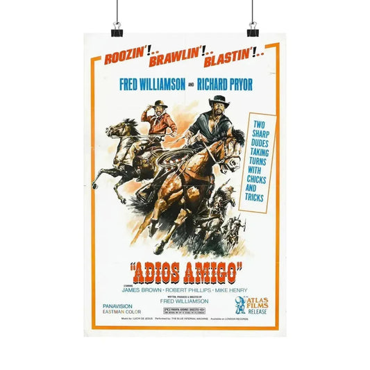 ADIOS AMIGO 1976 - Paper Movie Poster 12″ x 18″ Matte - The Sticker Space