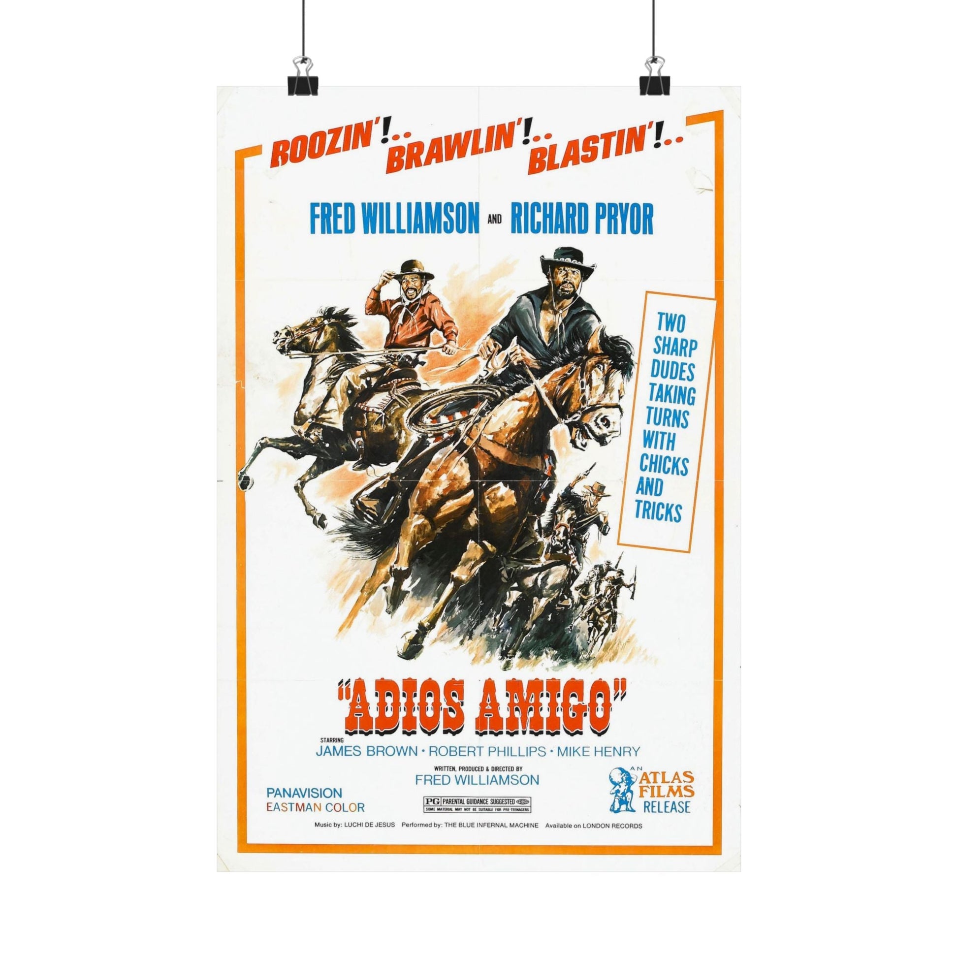 ADIOS AMIGO 1976 - Paper Movie Poster-12″ x 18″-The Sticker Space