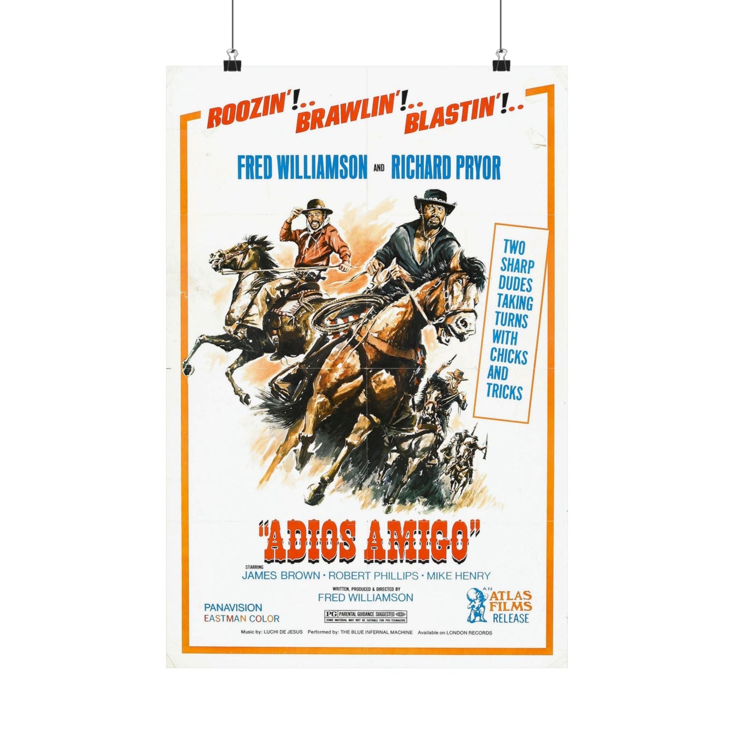 ADIOS AMIGO 1976 - Paper Movie Poster-16″ x 24″-The Sticker Space