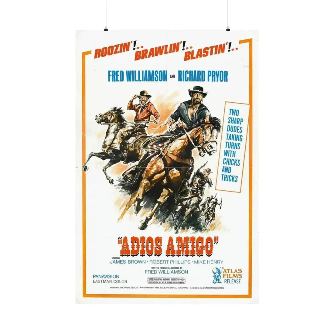 ADIOS AMIGO 1976 - Paper Movie Poster 36" x 54" Matte - The Sticker Space