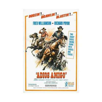ADIOS AMIGO 1976 - Paper Movie Poster - The Sticker Space