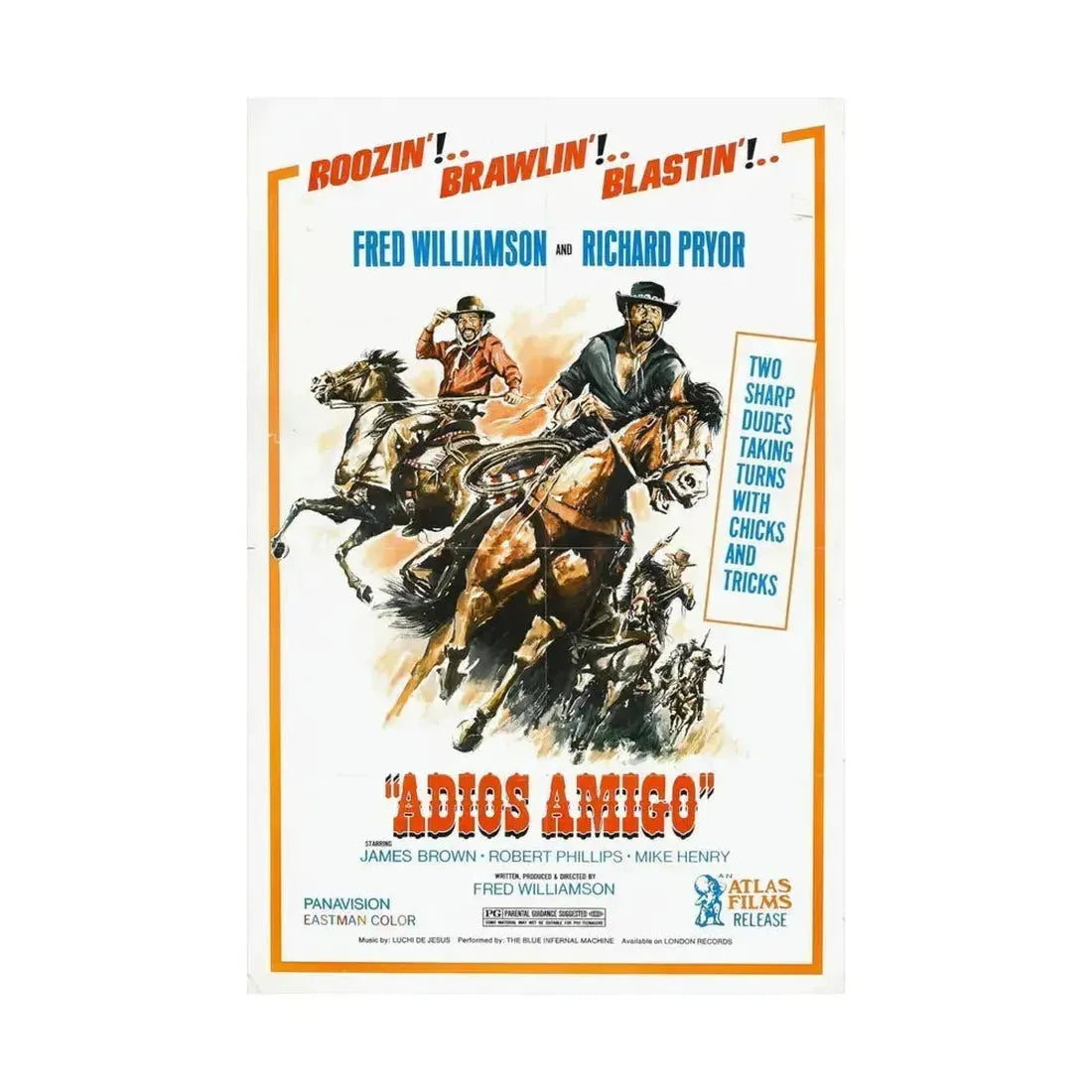 ADIOS AMIGO 1976 - Paper Movie Poster - The Sticker Space