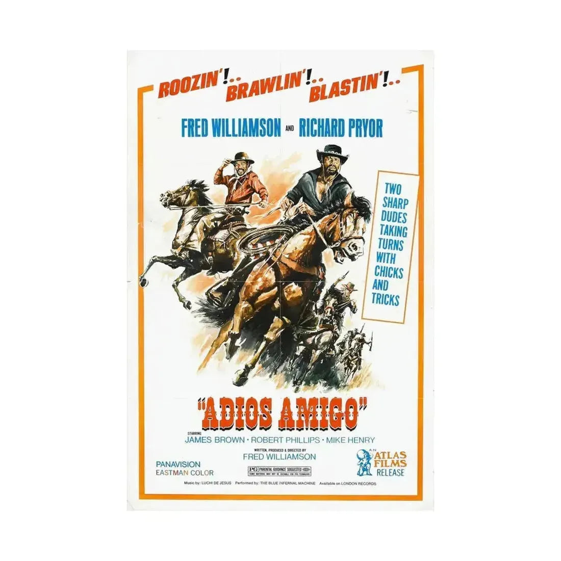 ADIOS AMIGO 1976 - Paper Movie Poster - The Sticker Space